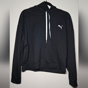 Puma Black Cropped Hoodie Sweater